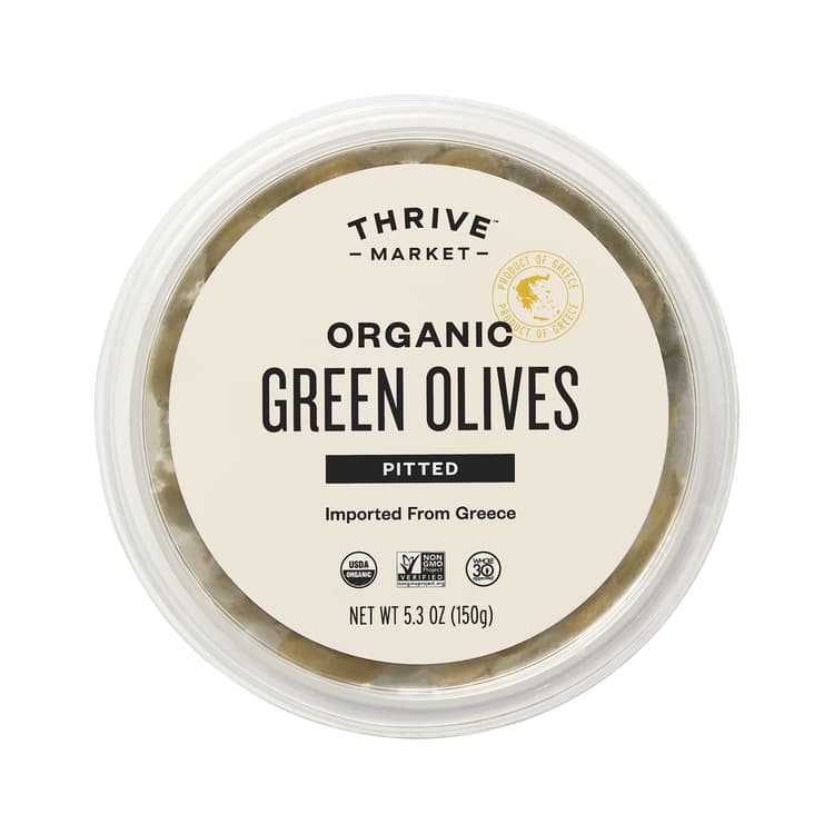 Thrive Market Organic Green Olives, Pitted