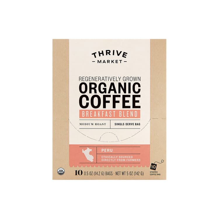 Organic Breakfast Blend Coffee, Single-Serve Bags