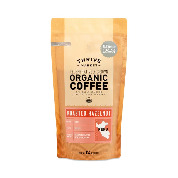 Thrive Market Regeneratively Grown Organic Roasted Hazelnut Coffee, Ground