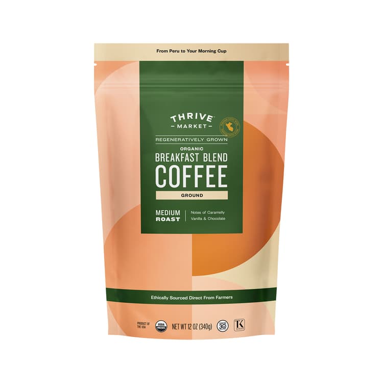 Thrive Market Regeneratively Grown Organic Breakfast Blend Coffee, Ground