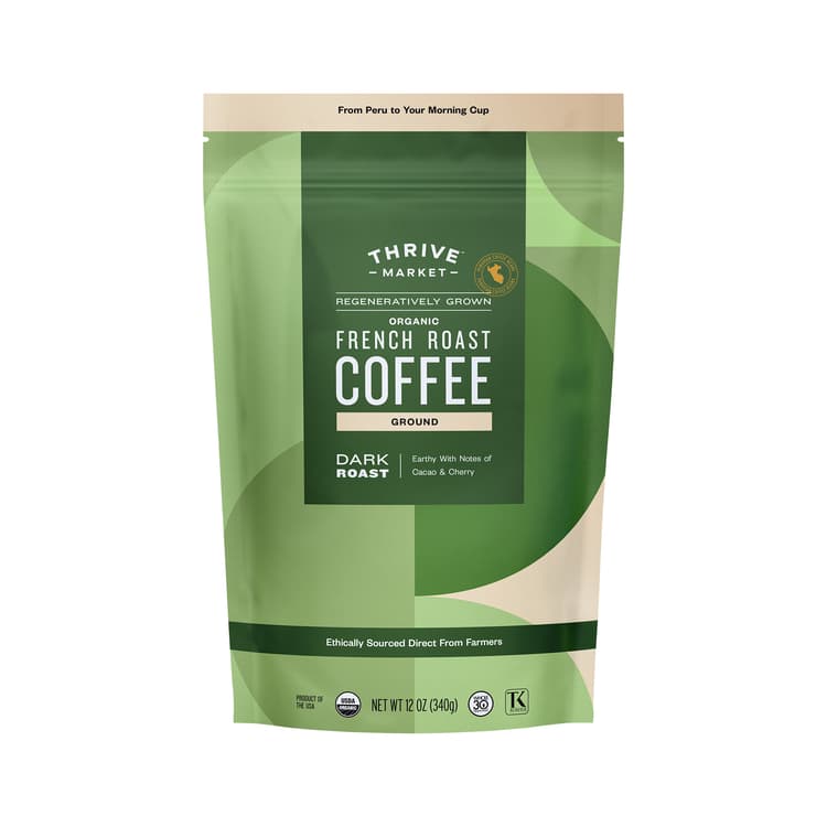 Thrive Market Regeneratively Grown Organic French Roast Coffee, Ground