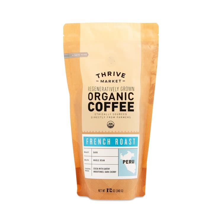 Thrive Market Regeneratively Grown Organic French Roast Coffee, Whole Bean