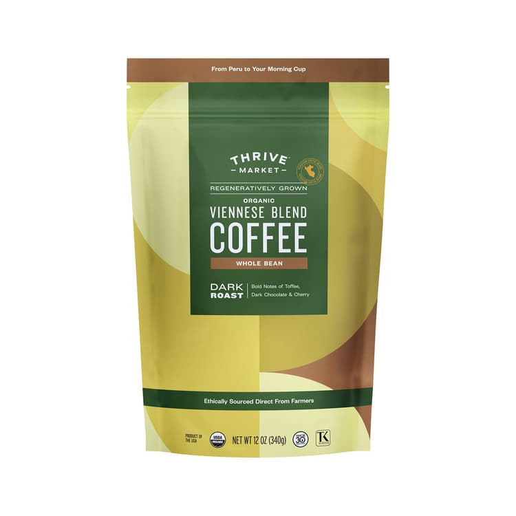 Thrive Market Regeneratively Grown Organic Viennese Blend Coffee, Whole Bean