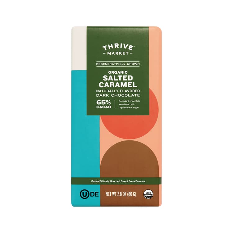 Thrive Market Organic Salted Caramel Dark Chocolate Bar, 65% Cacao