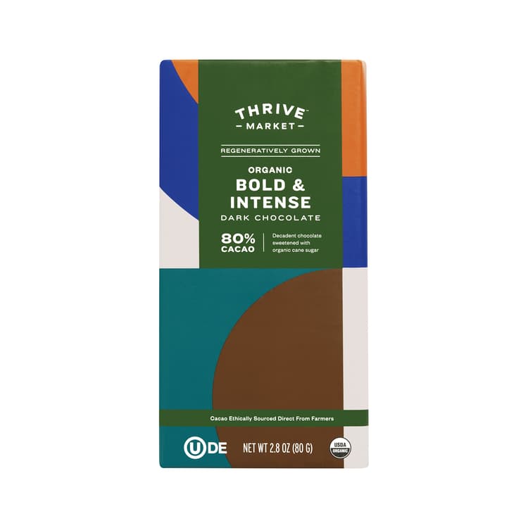 Thrive Market Organic Bold & Intense Dark Chocolate Bar, 80% Cacao