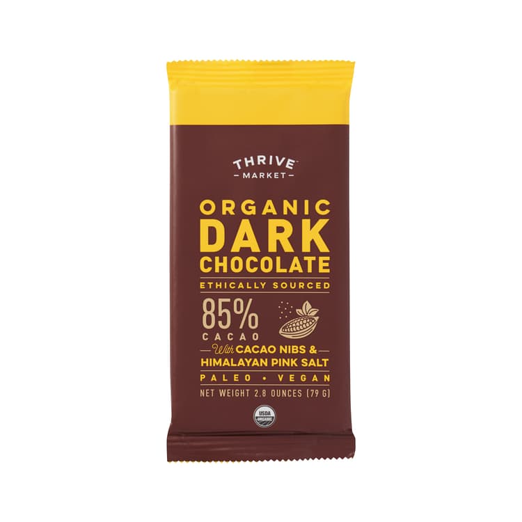 Thrive Market Organic Dark Chocolate 85% With Cacao Nibs & Himalayan Pink Salt