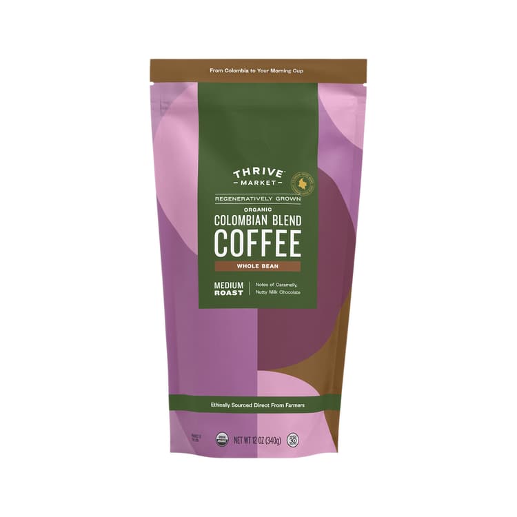 Thrive Market Regeneratively Grown Organic Colombian Blend Coffee, Whole Bean