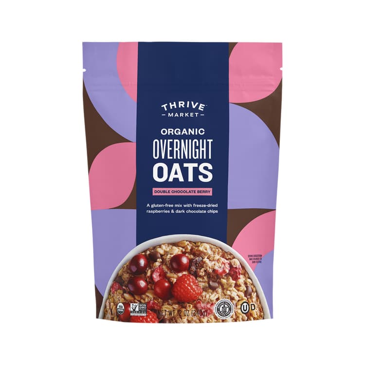 Thrive Market Organic Overnight Oats, Double Chocolate Berry