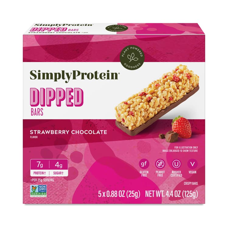Simply Protein Dipped Snack Bars, Strawberry Chocolate