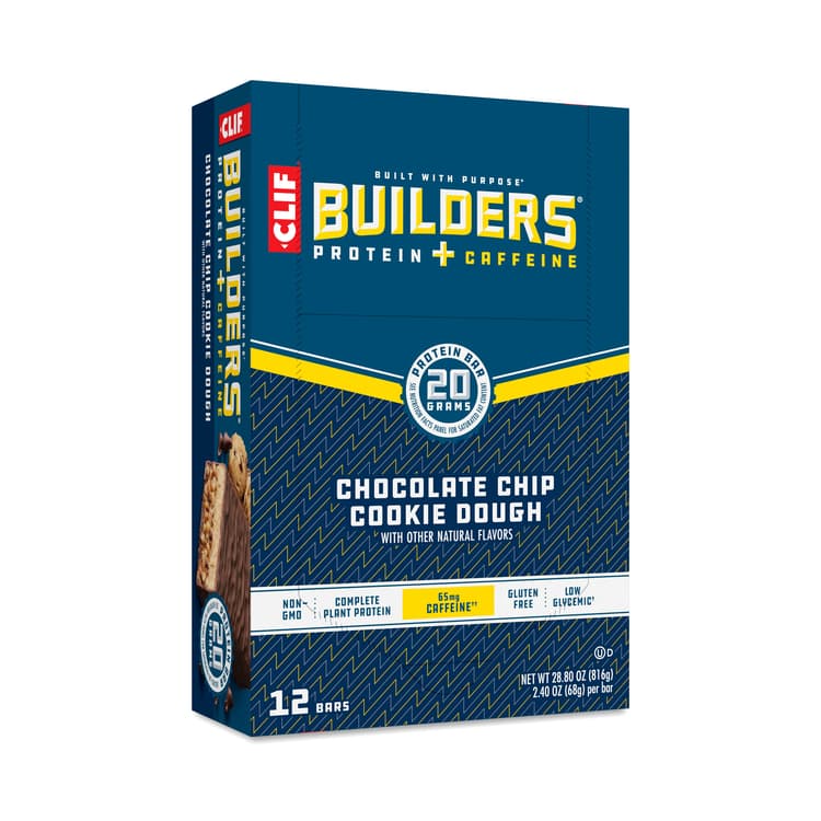 Clif Bar Builders Protein & Caffeine Bars, Chocolate Chip Cookie Dough