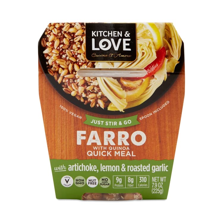Kitchen & Love Artichoke Lemon & Roasted Garlic Farro Quinoa Meal