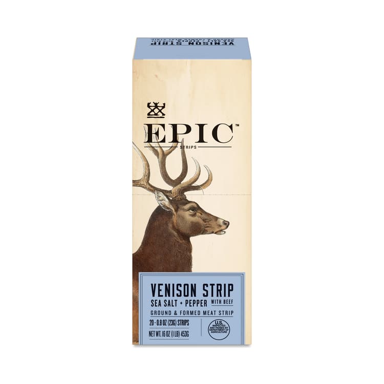 Epic Venison Strip Sea Salt + Pepper With Beef Ground & Formed Meat Strip