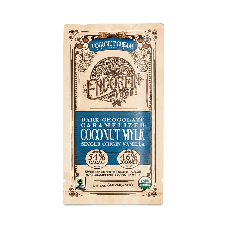 Endorfin Foods Caramelized Coconut 54% Cacao Chocolate Bar