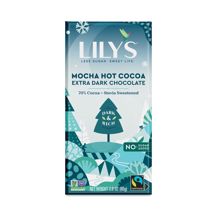 Lily'S Sweets Extra Dark Chocolate Bar 70%, Mocha Hot Cocoa