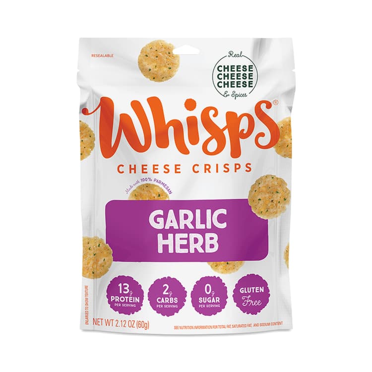 Whisps Cheese Crisps, Garlic Herb