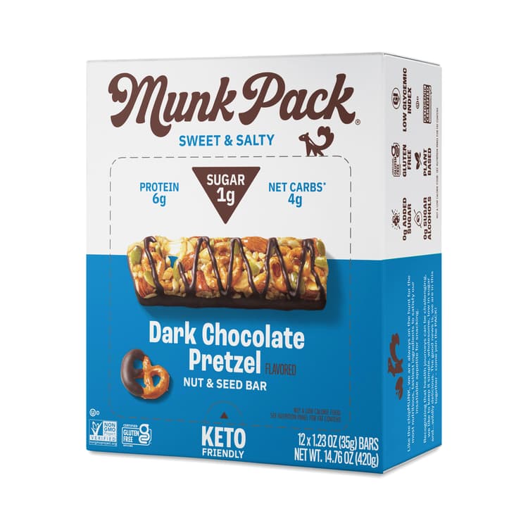 Munk Pack Nut & Seed Bar, Dark Chocolate Pretzel