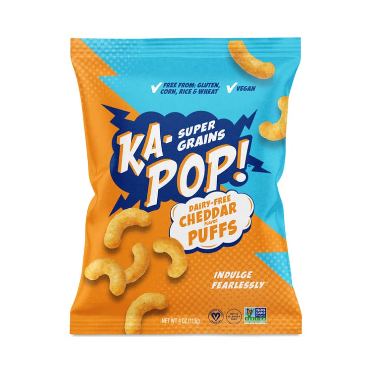 Ka-Pop! Snacks Super Grains Puffs, Dairy-Free Cheddar