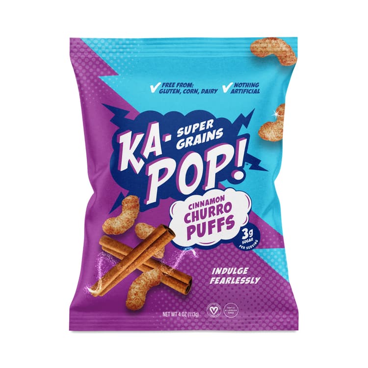 Ka-Pop! Snacks Super Grains Puffs, Cinnamon Churro