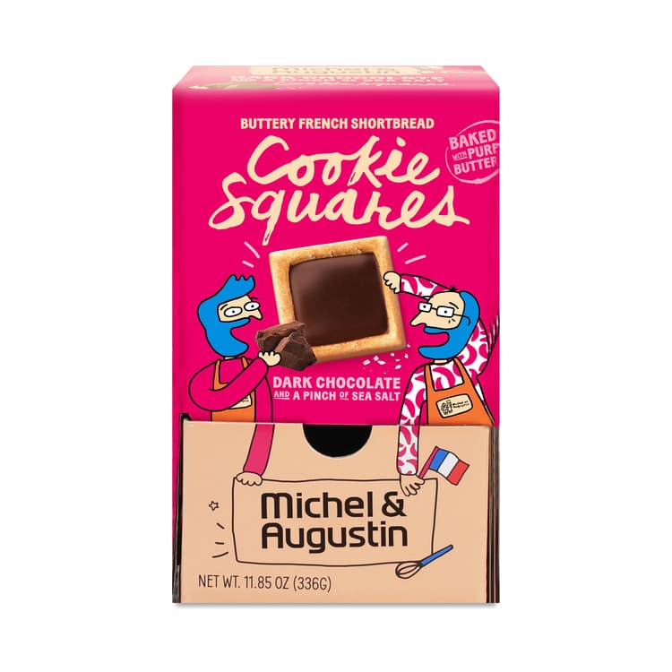 Michel Et Augustin Cookie Squares, Dark Chocolate Sea Salt, Snack