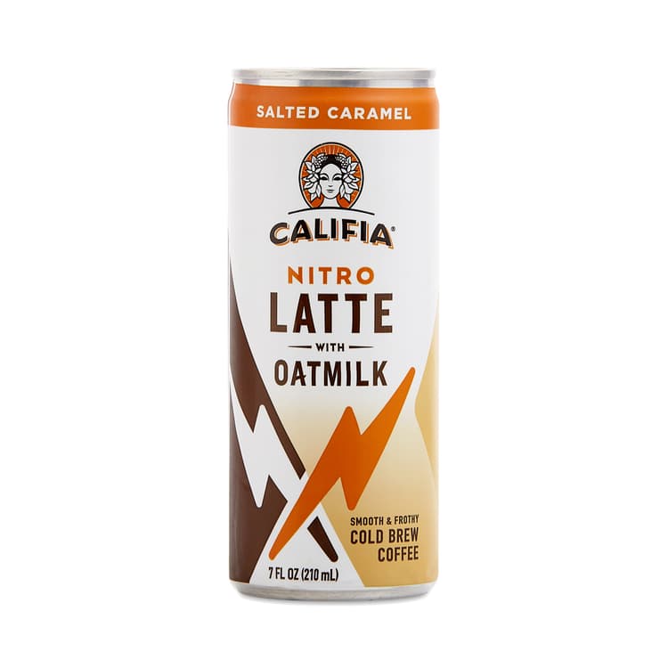 Nitro Cold Brew Coffee, Oat Milk Latte, Salted Caramel