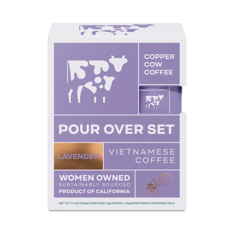 Copper Cow Coffee Pour Over Kit, Lavender Latte