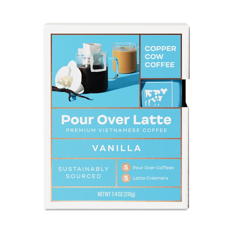 Copper Cow Coffee Pour Over Kit, Vanilla Latte