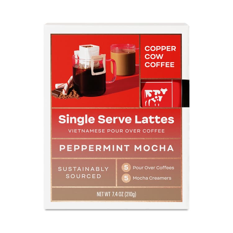 Copper Cow Coffee Pour Over Kit, Peppermint Mocha