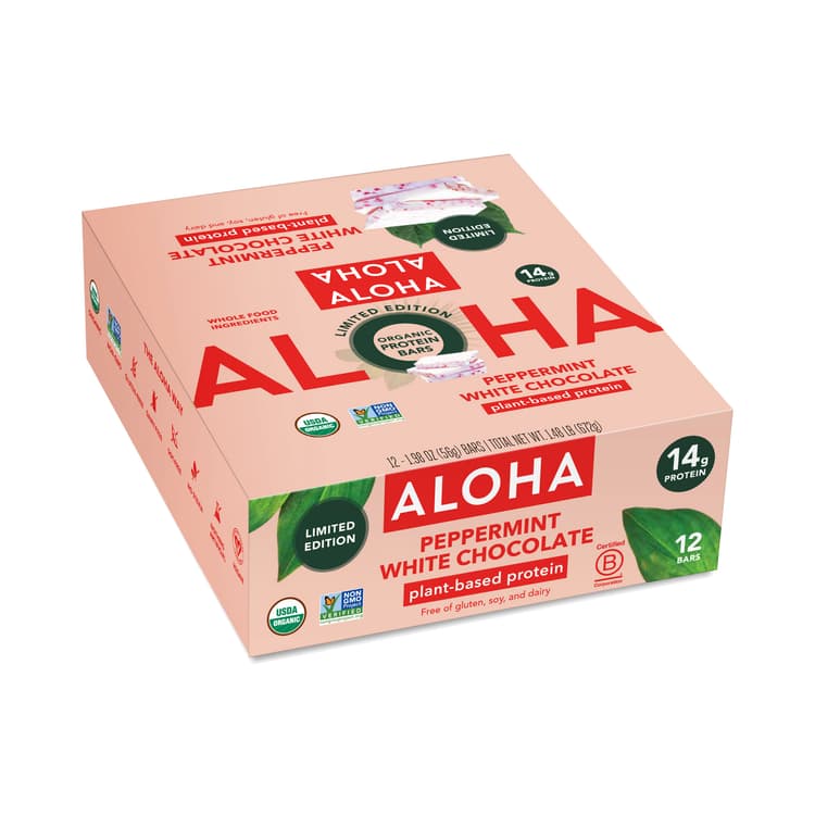 Aloha Protein Bar, Peppermint White Chocolate