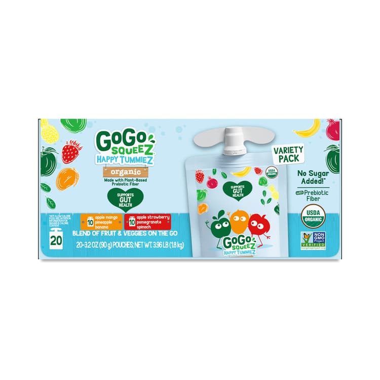 Gogo Squeez Happy Tummiez Variety Pack, Mango & Strawberry