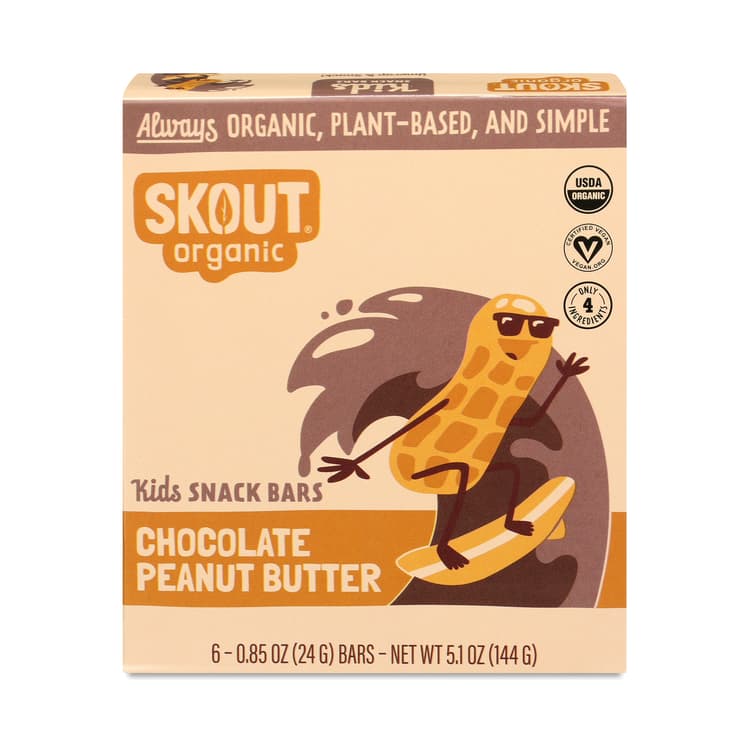 Skout Organic Kids Snack Bars, Chocolate Peanut Butter