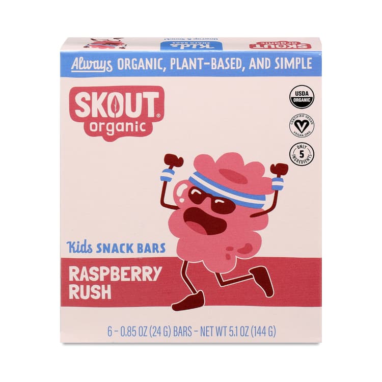 Skout Organic Kids Snack Bar, Raspberry Rush