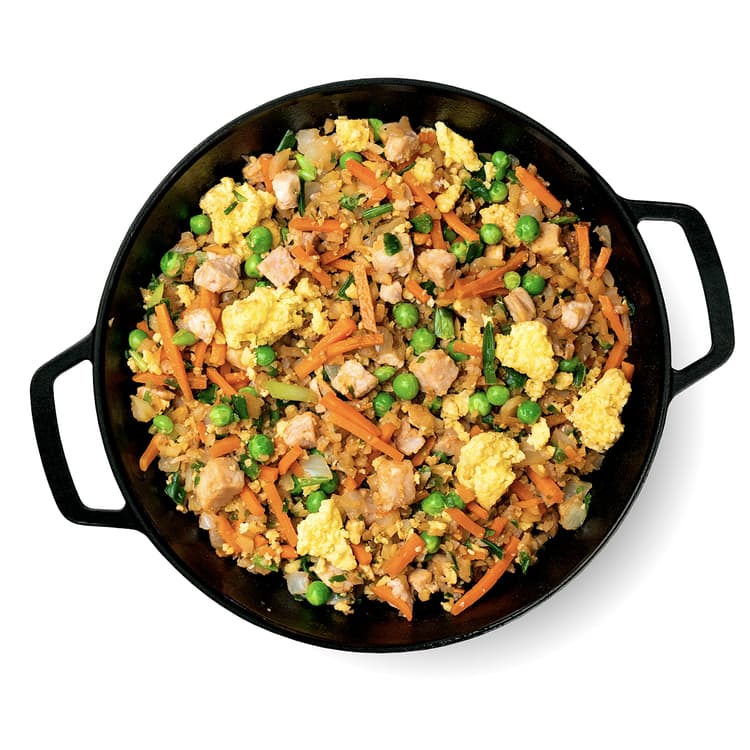 Chicken Fried Riced Cauliflower Skillet