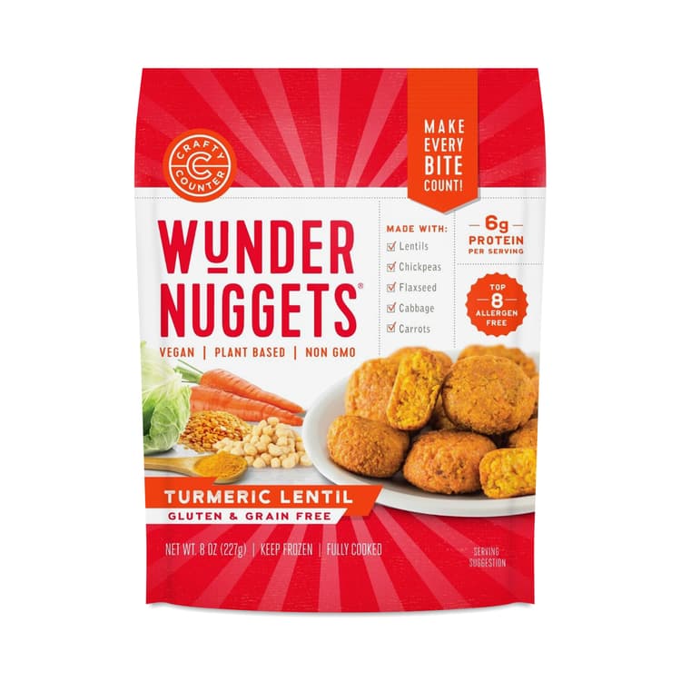 Gluten & Grain Free Vegan Nuggets, Turmeric Lentil