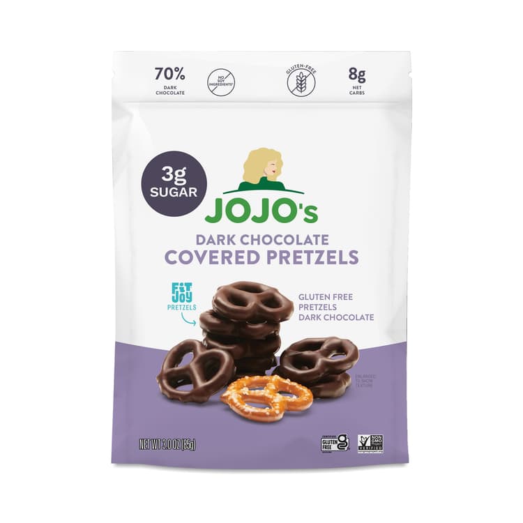Jojo'S Chocolate Gluten Free Dark Chocolate Covered Pretzels