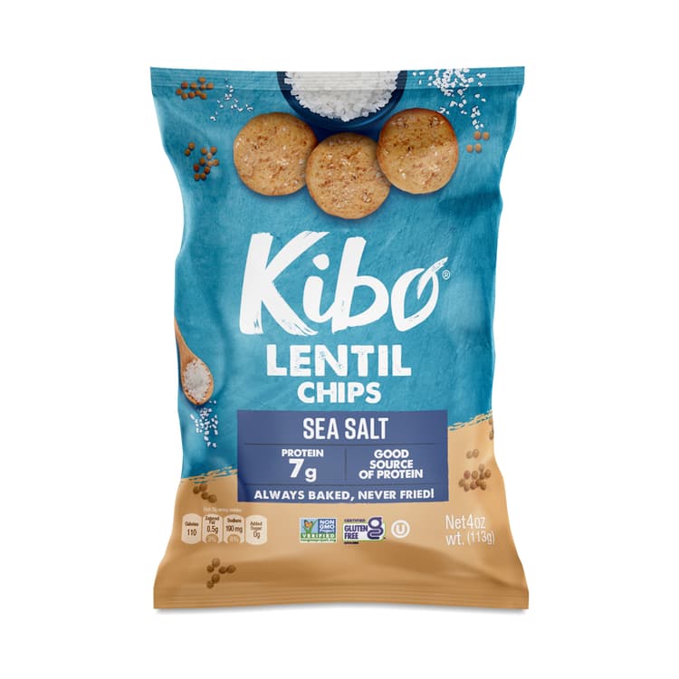 Kibo Foods Lentil Chips, Sea Salt