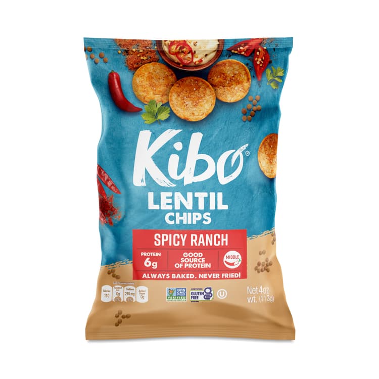 Kibo Foods Lentil Chips, Spicy Ranch