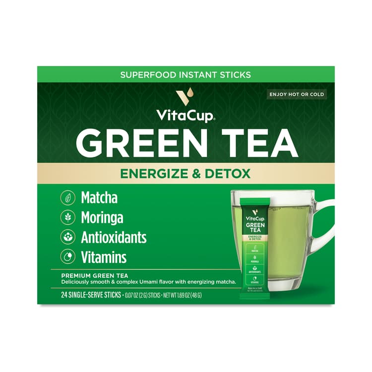 Vitacup Instant Green Tea Sticks, Superfoods