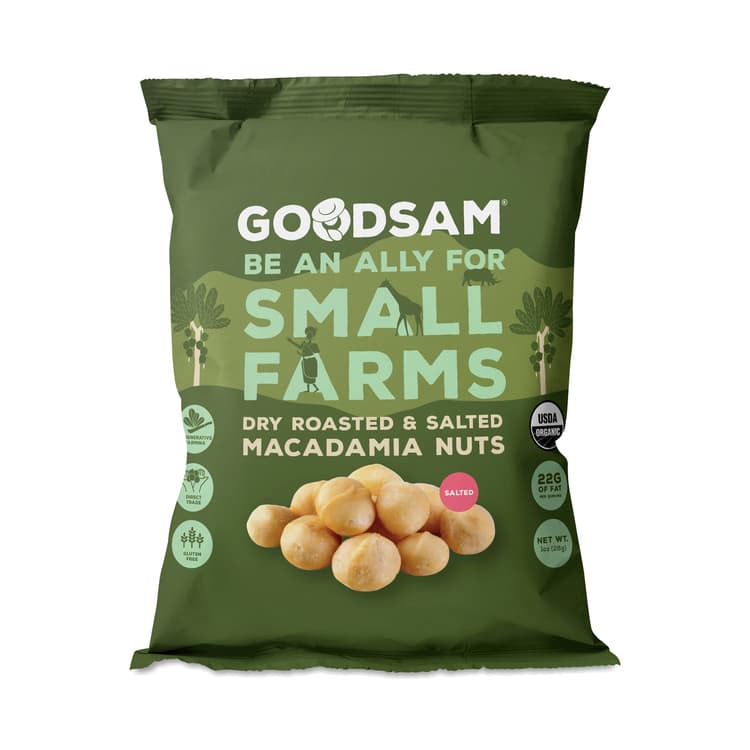 Goodsam Organic Dry Roasted Macadamia Nuts, Salted, Single Snack