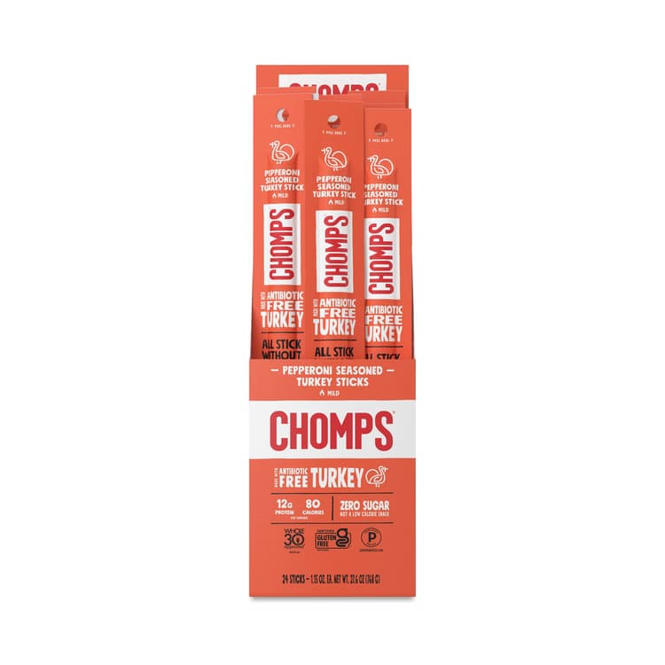 Chomps Value Size Free-Range Turkey Sticks, Pepperoni