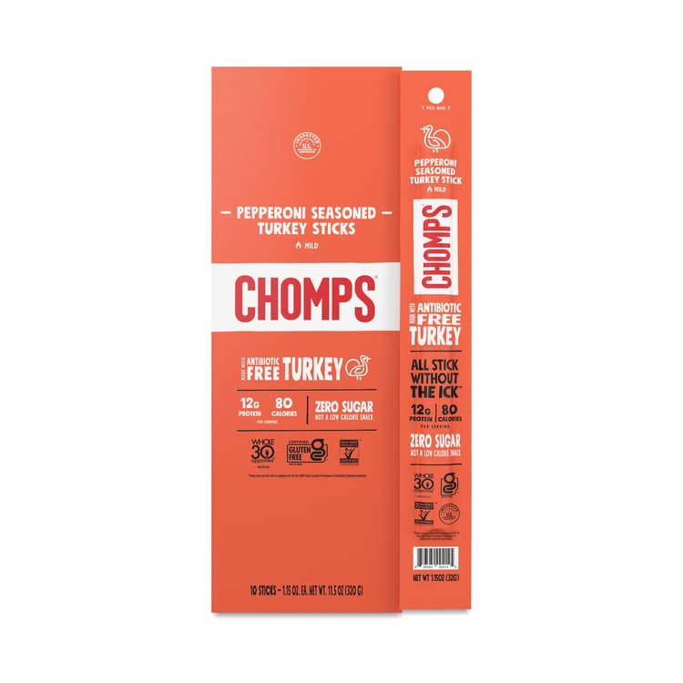 Chomps Free-Range Turkey Sticks, Pepperoni