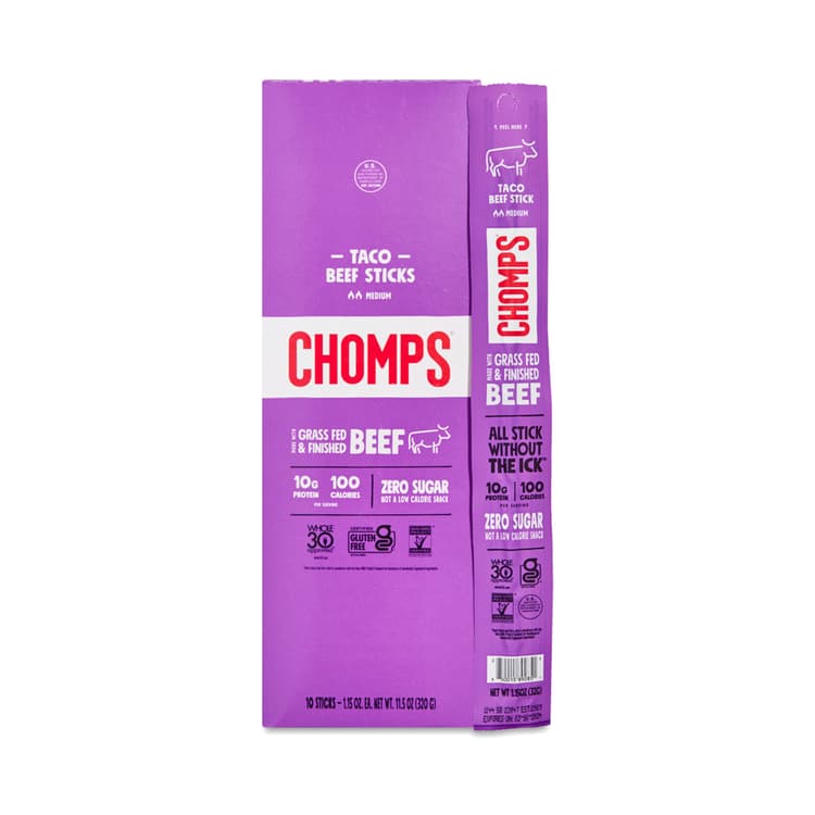 Chomps Grass-Fed Beef Sticks, Taco