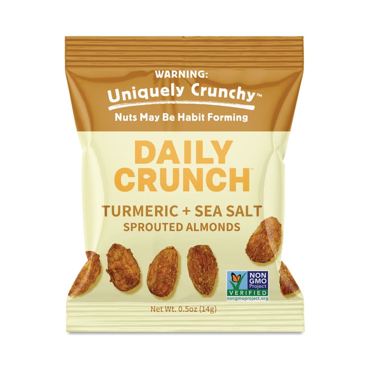 Daily Crunch Snacks Sprouted Almonds, Tumeric & Sea Salt, Single Snack