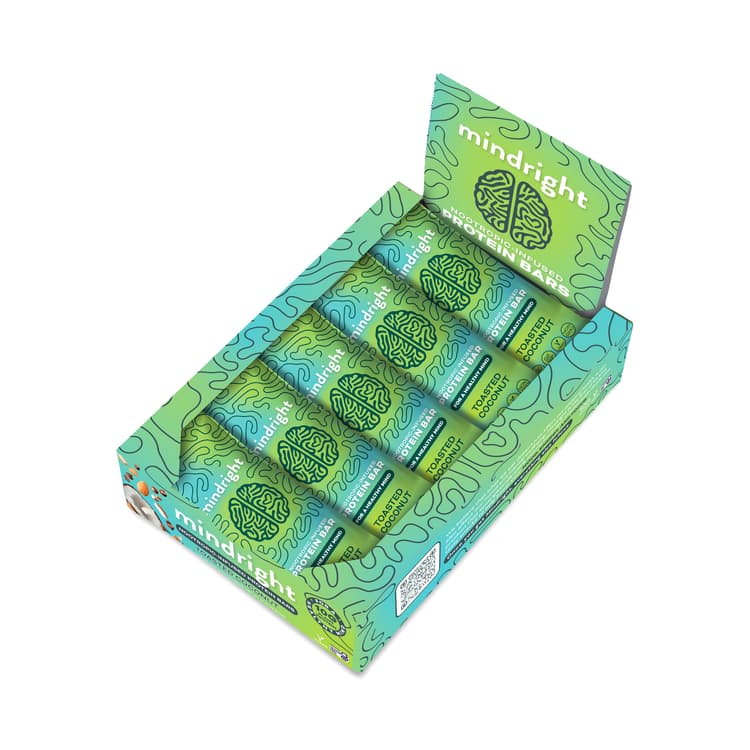 Mindright Nootropic Infused Protein Bars, Toasted Coconut
