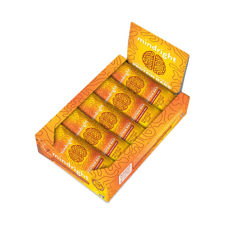 Mindright Nootropic Infused Protein Bars, Peanut Butter