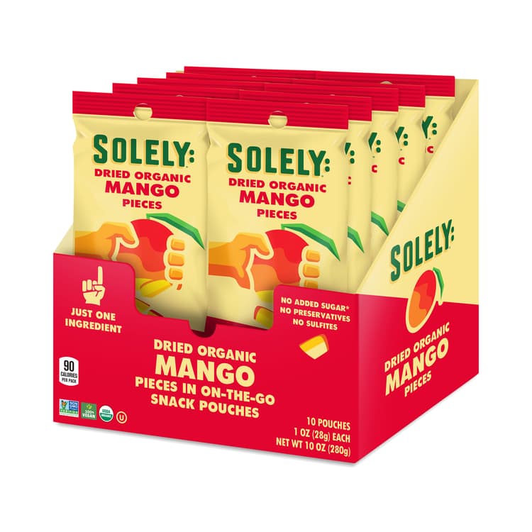 Solely Organic Dried Fruit, Mango Pieces, Snack