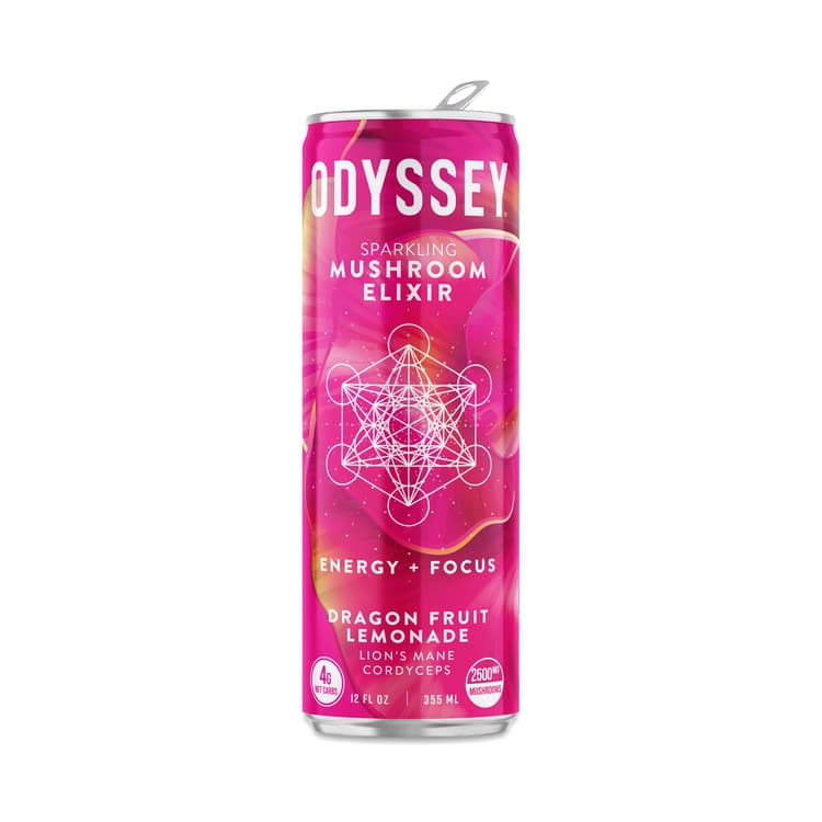 Odyssey Elixir Sparkling Mushroom Elixir, Dragonfruit Lemonade