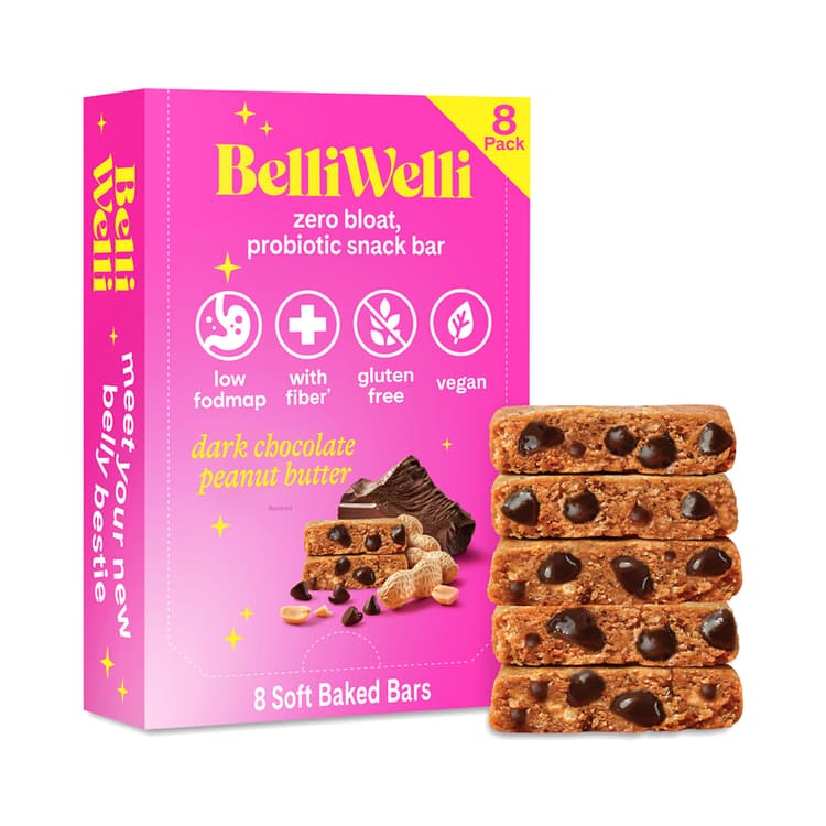 Belliwelli Zero Bloat Probiotic Snack Bar, Crunchy Peanut Butter Chocolate