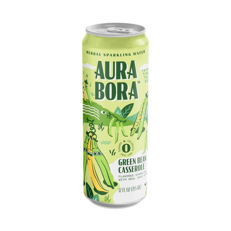 Aura Bora Sparkling Water, Green Bean Casserole