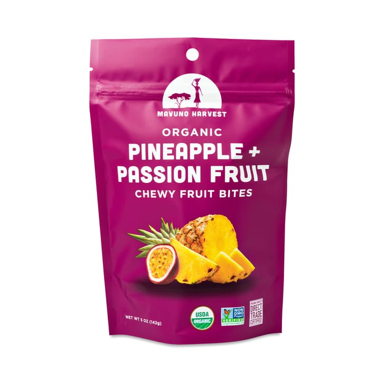Mavuno Harvest Organic Fruit Bites, Pineapple & Passionfruit