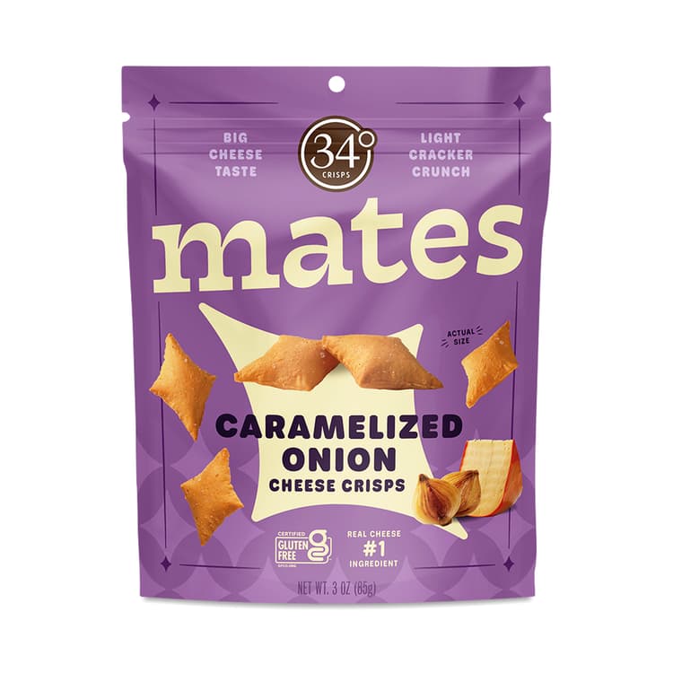 34 Degrees Mates Cheese Crisps, Caramelized Onion